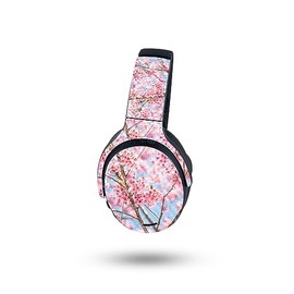 MightySkins Carbon Fiber Skin Compatible with Skullcandy Crusher ANC 2 - Cherry On Sky | Protective, Durable Textured Carbon Fiber Finish | Easy to Apply