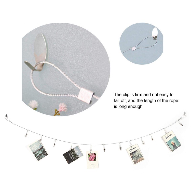 Picture Holder for Wall, Wire Rope Photo Clip Picture Hanging
