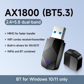 USB WiFi 6 Adapter for PC – Desktop Wireless Network Adapter with 2.4GHz & 5GHz High-Gain Dual-Band 5dBi Antenna, Compatible with Win11/10/7 - type: Mini version