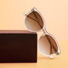 AVAWAY Clear Frame Polarized Sunglasses for Women Trendy UV Protection