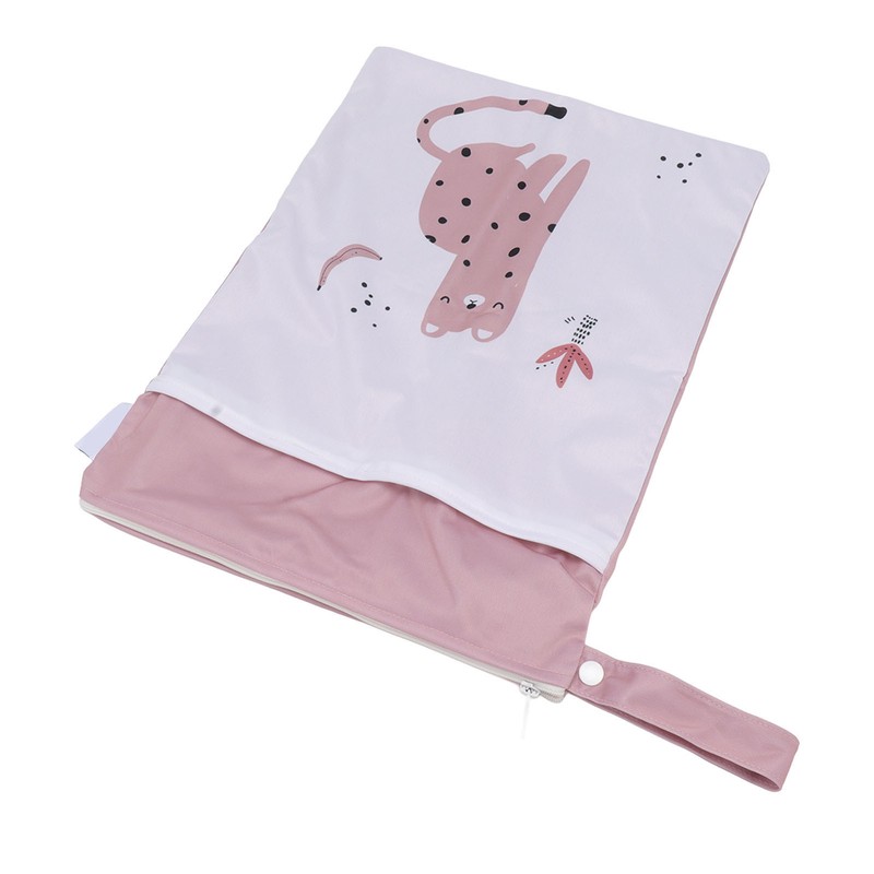 2pcs Hanging Diaper Bag Waterproof Double Pockets Zipper Closure Baby