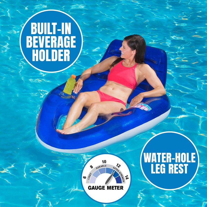 Poolmaster Water Pop Inflatable Deluxe Swimming Pool Float Lounge with