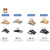 Kids Hangers with Metal Clips Pant Bar 4T-10 (Natural Wood)