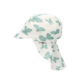 Sterntaler Girls' Peaked Cap with Neck Protection Butterfly Sun Hat, medium green