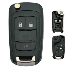 Replacement Key Fob Shell Case Fits for Chevy Cruze Malibu Equinox Sonic Impala GMC Terrain Buick Lacrosse 2011 2012 2013 2014 2015 2016 Keyless Entry Remote Control Flip Key Pad Cover (5 Button)