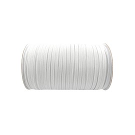 Elastic Ribbed Fabric Spool Elastic Bands Elastic Rope Elastic Cord Heavy Stretch Elastic Spool Knit for Sewing SJDX (White-W, 200 yds 5mm(1/5''))