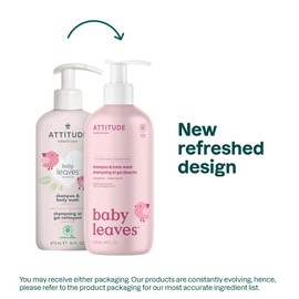 ATTITUDE 2-in-1 Shampoo and Body Wash for Baby, EWG Verified, Dermatologically Tested, Made with Naturally Derived Ingredients, Vegan, Unscented, 16 Fl Oz (Pack of 6)