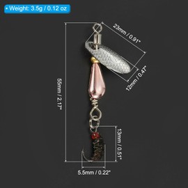 PATIKIL Trout Lures 1/10 oz, 5Pack Trout Spinners Fly Trout Fishing Lures Fishing Spinners Baits Tackle with Tackle Boxes for Freshwater Saltwater Fishing, Copper