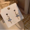 arete largos con incrustaciones de diamantes de imitación, diseño de