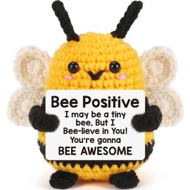 LEJIAJINW Cute Mini Positive Crochet Bee for Wife Aunt Grandma, Appreciation Gifts for Teachers Nurse Mentor Coworker Thank You Gift for Women Birthday Presents Sister Friend