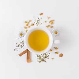 Calm In A Teacup Tea, Chamomile Lemon Balm for bedtime and evening, 25 tea bags, Organic Ingredients
