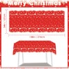 HNH Christmas Santa's Sleigh Table Covers Disposable Tablecloths Red 2