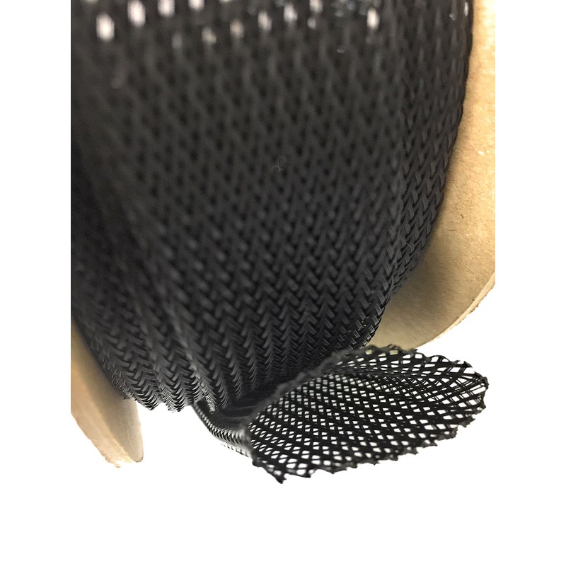 Polyester Braided Sleeve for Cable Covering (Black) Each Size 20M