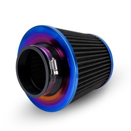 muge racing Cold Air Intake Filter 3 inch 76mm High Performance Cone Air Filters Washable Filter, Replacement Air Filter (Black)