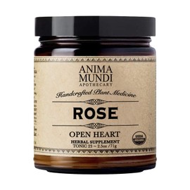 Anima Mundi Rose Petal Powder - Organic 'Open Heart' & Mood Support Rose Powder for Teas, Lattes & Water (2.5oz / 71g)