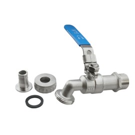 Fittingstore - Ball Outlet Valve Stainless Steel V4A - PN 16 - Ball Valve Tap Compressed Air - G 1/2 Inch - G 3/4 Inch - G 1 Inch - Garden Valves (G 1 Inch)