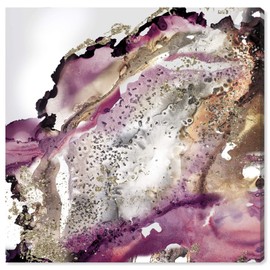 The Oliver Gal Artist Co. Abstract Wall Art Canvas Prints 'Glitter Bang I' Watercolor Home Décor, 20" x 20", Purple, Gold