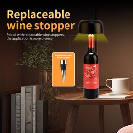 Tronmer Cordless Table Lamp,Wireless Bottle Lamp,3 Color Stepless Dimming Wine Bottle Lamp with RGB Lights,Rechargeable Touch Control Wine Bottle Lights for Home Bars Restaurants (Black)