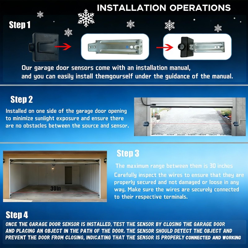 Garage Door Sensors, Replacement for Genie/Overhead Garage Door sensors, GSTB-R