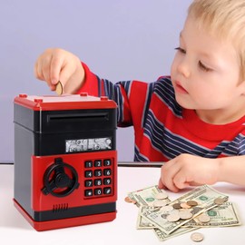 EPHVODI Piggy Bank for Boys Girls, Electronic Coin Money Bank with Password Protection, ATM Saving Bank Paper Money Scroll Saving Box for Kids Hot Gift