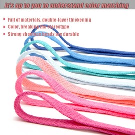 ZEVONDA Flat Replacement Shoelaces - 3 Pairs of Premium Polyester Shoelaces Colourful Shoelaces Boots Trainers Sports Shoes, Color 15 (3 Pairs)