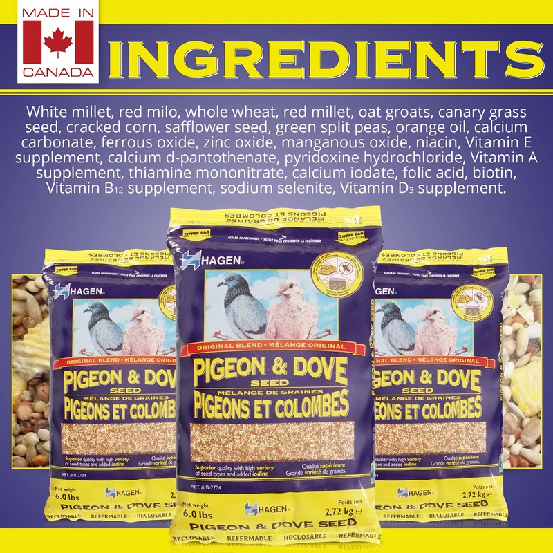 Hagen Pigeon & Dove Seed, Original Formula Bird Food, 6