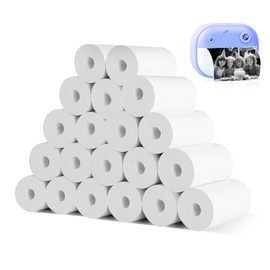 Bafumiu (20 Rollen) Nachfüllpapier für Kinderkamera - Thermopapier Kinderkamera, Thermodrucker Papier Weiß, Kamera Kinder Sofortdruck Papier, Einfach auszutauschen.