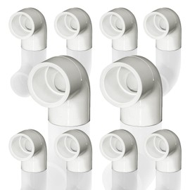 10PCS 1'' PVC 90 Degree Elbow, 2 Way Right Angle PVC Pipe Adapter Fittings, PVC Pipe Corner Connector for Sch40 PVC Pipe DIY Frame