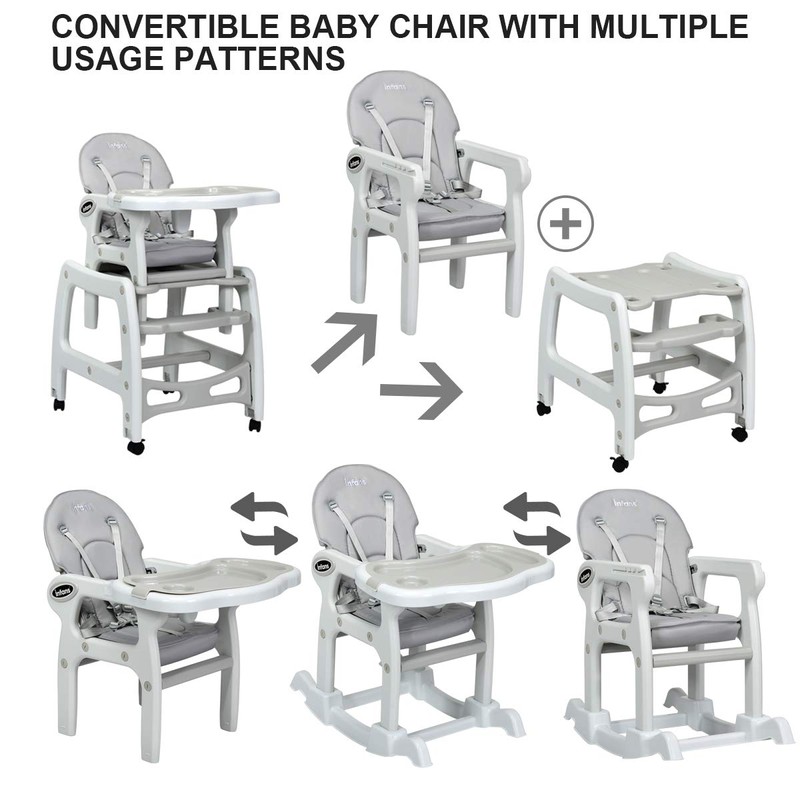 INFANS 3 in 1 Baby High Chair, Convertible Toddler Table
