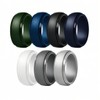 Elantales Step Edge Ring Silicone Wedding Rings for Men Durable&Stackable