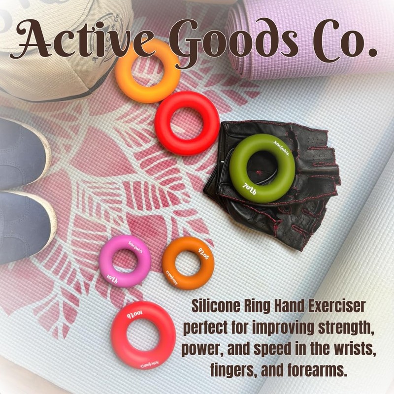 ActiveGoodsCo Hand & Forearm Exerciser - Single ring or Set,