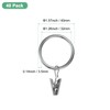 M METERXITY 40-Pack Silver Curtain Rings with Clips, Rustproof Metal