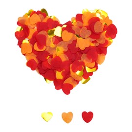 MAIGO 40g Gold Red Light Orange Love Heart Shaped Biodegradable Confetti - heart confetti for Wedding, Valentines, Mother's Day, confetti cones decorations for Birthday Party, Paper Confetti