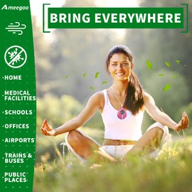 Personal Air Purifier Necklace, Wearable Negative Ion Generator for Travel Home Public Place Outdoor, Car Air Cleaner Eliminates Pollen Smoke and Dust, Portable Air Purifier for Friend kid and Family