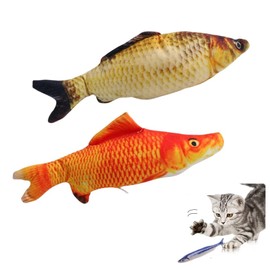 KAMIHO Cat Play Toy, Stress Relief Goods, Cat Jarashi, Set of 2, Carp and Crab