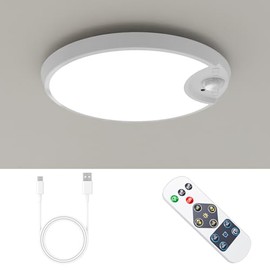 Epochglo Epochglo Akku Led Lampe mit Bewegungsmelder Innen, Deckenlampe mit Bewegungsmelder, Batteriebetriebene Deckenleuchte, Licht Aufladbare fr Flur/Keller/Badezimmer/Garage/Treppe/Schrank