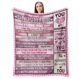 AICLIV Daughter Gifts from Mom Dad, Gifts for Daughter, Birthday Gifts for Daughter, Daughterr Gifts for Mothers Day Christmas Graduation, Daughter Blanket 60"X 50"