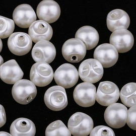 Sharplace 50pcs Brooch Buttons for Clothing, Faux Pearl Buttons No Sewing, Bead Decoration Buttons, Jeans Button Pins, Removable Instant Buttons for Clothing, Cardigans, DIY Decoration, 10mm
