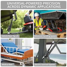 Justech 12V Heavy-Duty Linear Actuator 660lbs/3000N-4inch/100mm Silent IP65 Electric Actuator with Brackets for Electric Windows, RV Adjustments, Solar Trackers, Industrial Machinery, Black