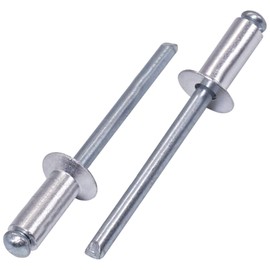 SKIR'CO (50 pcs) Countersunk Aluminium Blind Rivets 4.8 x 12 mm, Steel Mandrel, Pop Rivets