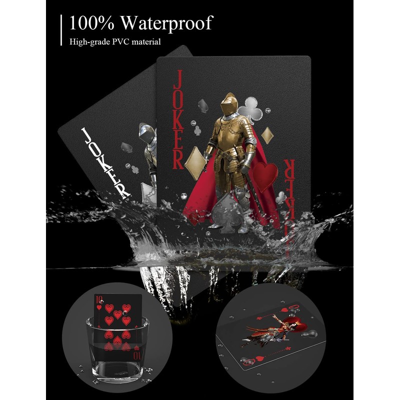 Waterproof Clear Playing Cards，Poker Cards，Deck of Cards with Gift Box，Use