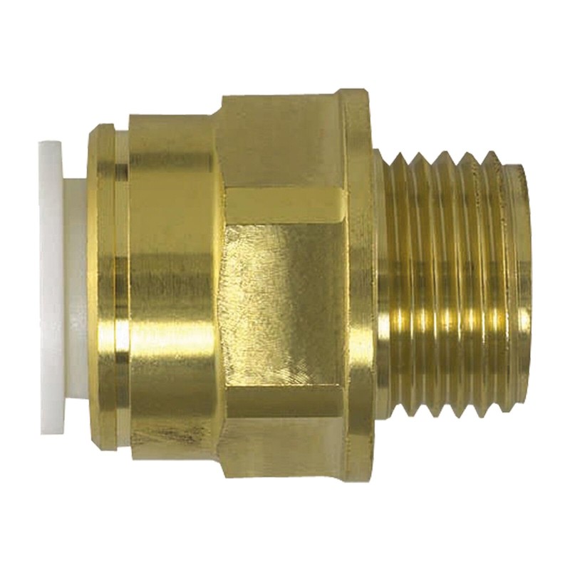 John Guest Brass Male Connector BSP - 10mm x 1/2