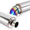 Q1-TECH, Universal 2.5" Inlet 4" Outlet Burnt Exhaust Tip Muffler