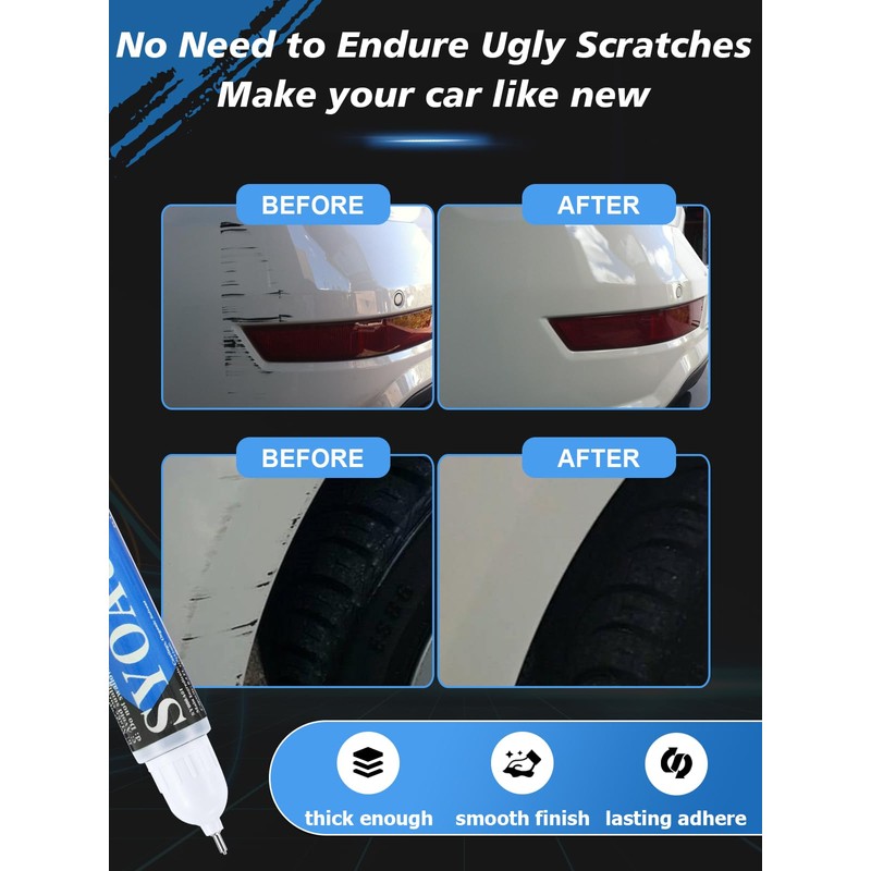 SYOAUTO White Touch Up Paint for Cars White Car Touch