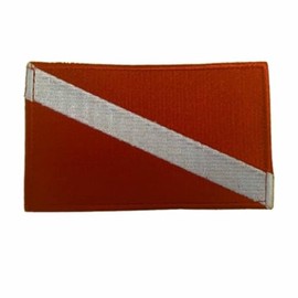 Scuba/Diver Down Flag Embroidered Diver Down Flag Patch, Scuba Patch Diving Emblem (Iron On/Sew On, 5"x3")