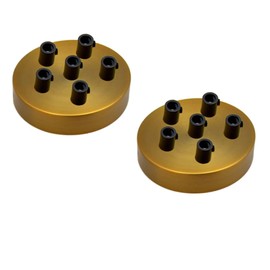 LEDSone Yellow Brass Single & Multi Point Drop Vintage Metal Antique Ceiling Rose for Pendant Lights Stylish Ceiling and Wall Lamp Fixture Perfect for Home Décor. (Yellow Brass 2 Pack)