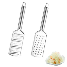 2 Pcs Cheese Grater,Handheld Graters for Kitchen,Lemon Zester,Flat Graters Small,Mini Zester Grater with Handle and Razor-Sharp Stainless Steel Blade,for Vegetables,Potato,Garlic,Ginger,Coconut etc