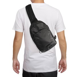 WESTEND Black Convertible Crossbody Sling Bag Backpack with Adjustable Strap for Traveling, Hiking, Daypack for Men and Women