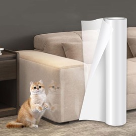 Cat Scratch Furniture Protector, 15.8"x157" Thicken Vinyl Couch Protector from Cat Claws, Self-Adhesive Cat Tape for Furniture, Clear Cat Scratch Deterrent for Furniture Couch Sofa Door Walls