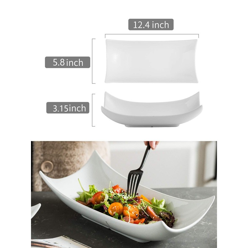 LAUCHUH Decorative Bowl Serving Platter White Serving Dishes Decorative Centerpiece